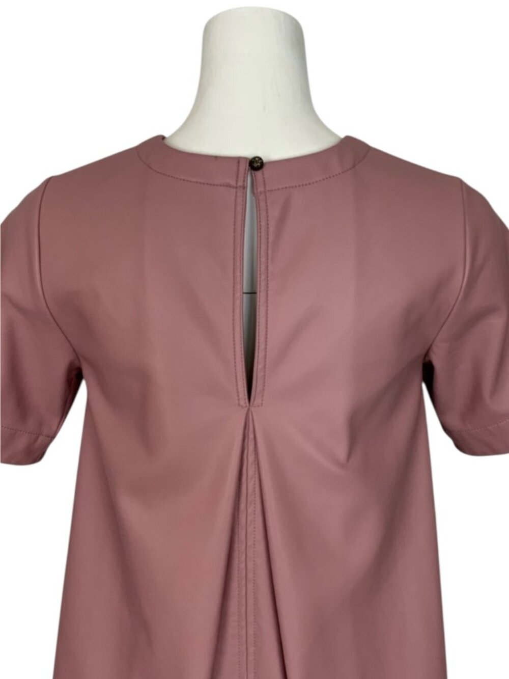 Anthropologie Maeve The Emmy Faux Leather Mini Dress 2XS XXS Pink - Picture 12 of 16